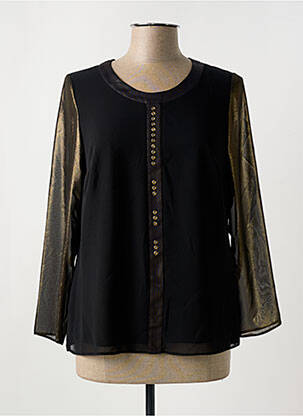 Blouse col rond manches longues noir MERI & ESCA femme