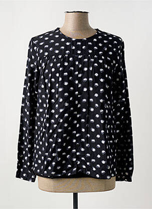 Chemisier coupe droite manches longues noir AGATHE & LOUISE femme