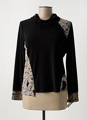 Pull coupe cintrée manches longues noir JEAN DELFIN femme