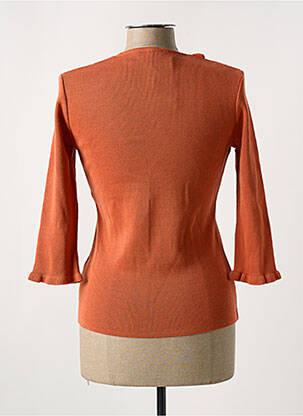 Pull coupe cintrée manches 3/4 orange EQUATION femme