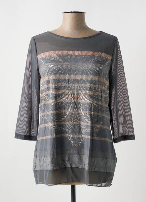 T-shirt imprimé fantaisie manches 3/4 gris BETTY BARCLAY femme