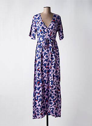 Robe longue manches courtes manches courtes violet MADEMOISELLE YEYE femme
