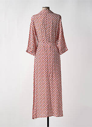 Robe longue tissage crêpe manches 3/4 rouge SURKANA femme