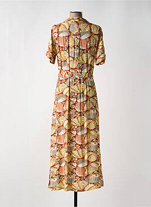 Robe longue imprimé fantaisie manches courtes jaune KING LOUIE femme