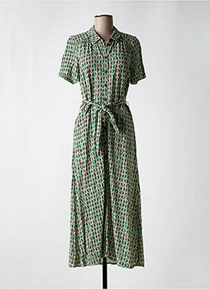 Robe longue imprimé fantaisie manches courtes vert KING LOUIE femme