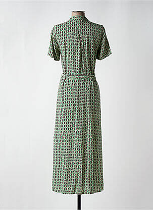 Robe longue imprimé fantaisie manches courtes vert KING LOUIE femme