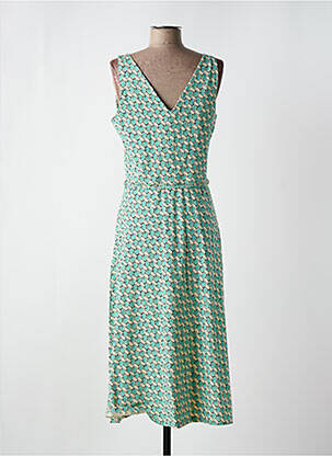 Robe mi-longue imprimé fantaisie sans manche vert KING LOUIE femme