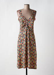 Robe mi-longue imprimé fleurs fines bretelles rouge KING LOUIE femme