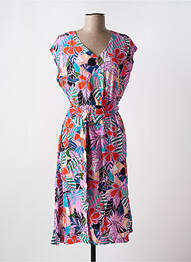 Robe mi-longue manches courtes manches courtes violet MADEMOISELLE YEYE femme
