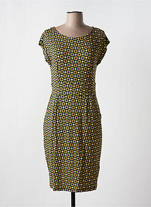 Robe mi-longue imprimé fleurs manches courtes vert KING LOUIE femme