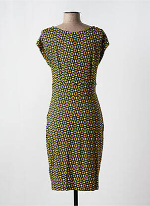 Robe mi-longue imprimé fleurs manches courtes vert KING LOUIE femme