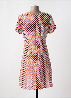 Robe courte fermeture zippée au dos manches courtes rouge SURKANA femme