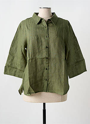 Chemisier tissage crêpe manches 3/4 vert AGATHE & LOUISE femme