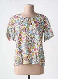 Blouse imprimé fleurs manches courtes blanc AGATHE & LOUISE femme