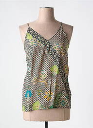 T-shirt imprimé fantaisie fines bretelles vert AGATHE & LOUISE femme