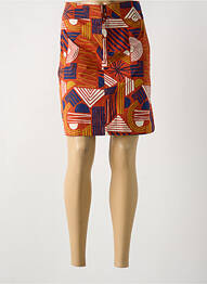 Jupe courte coupe droite orange PRINCESSE NOMADE femme