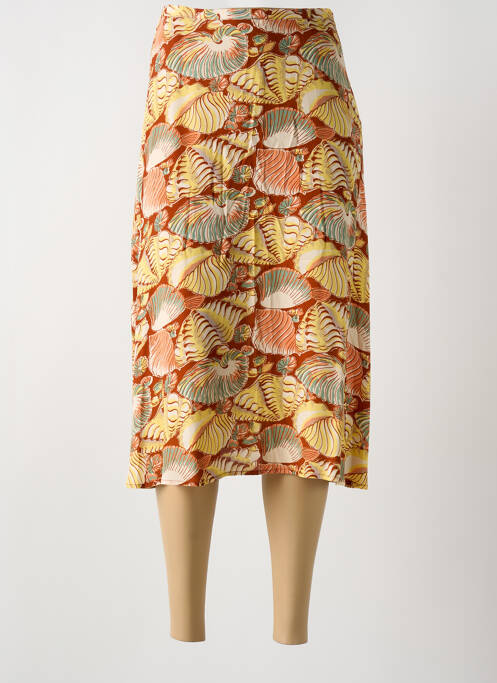 Jupe mi-longue jaune KING LOUIE pour femme