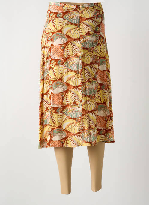 Jupe mi-longue jaune KING LOUIE femme