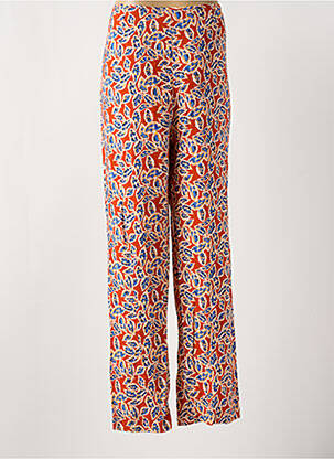 Pantalon droit tissage popeline taille normale orange MD'M femme