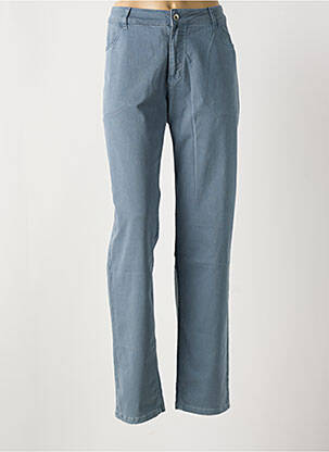 Pantalon chino fermeture zippée sous rabat boutonné taille normale bleu JENSEN femme