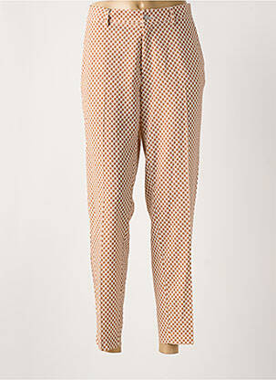 Pantalon chino fermeture zippée sous rabat boutonné taille normale beige LCDN femme