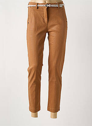 Pantalon chino tissage popeline marron C'EST BEAU LA VIE femme