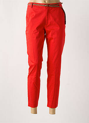 Pantalon chino tissage popeline taille normale rouge B.YOUNG femme