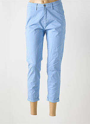 Pantalon chino fermeture zippée sous rabat boutonné taille normale bleu LCDN femme