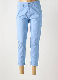 Pantalon chino fermeture zippée sous rabat boutonné taille normale bleu LCDN femme