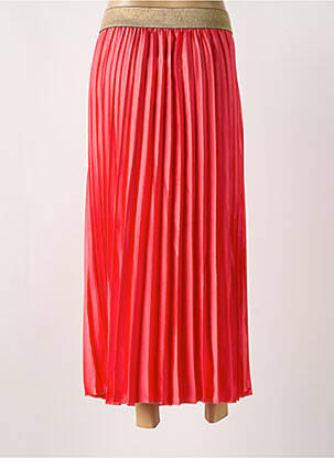 Jupe longue tissage plissé rose C'MELODIE femme