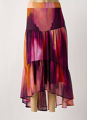 Jupe longue tissage crêpe violet MORGAN femme