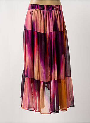 Jupe longue tissage crêpe violet MORGAN femme