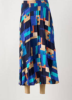 Jupe longue fermeture zippée au dos bleu SURKANA femme