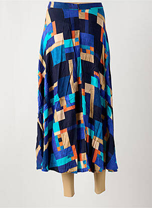 Jupe longue fermeture zippée au dos bleu SURKANA femme