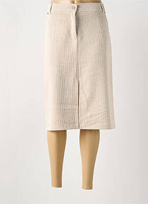 Jupe mi-longue stretch beige PAZ TORRAS femme