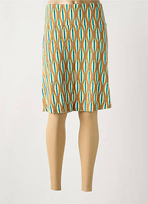 Jupe mi-longue stretch marron SURKANA femme