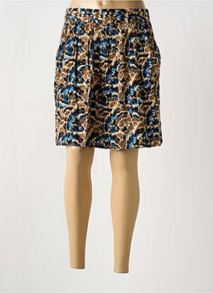Jupe courte taille à pinces marron LOLA ESPELETA femme