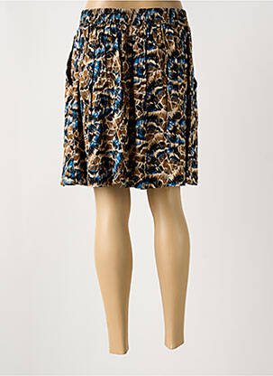 Jupe courte taille à pinces marron LOLA ESPELETA femme