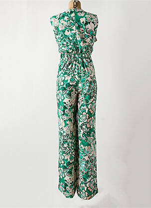 Combi-pantalon fermeture zippée au dos manches courtes vert MORGAN femme