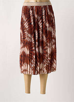 Jupe mi-longue marron GLOSSY pour femme