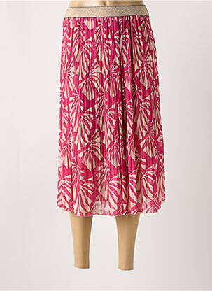 Jupe mi-longue rose GLOSSY pour femme