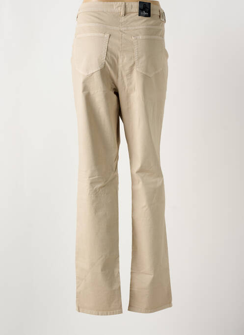 Pantalon slim tissage popeline taille normale beige STARK femme