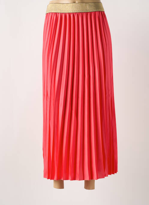 Jupe longue tissage plissé rose C'MELODIE femme