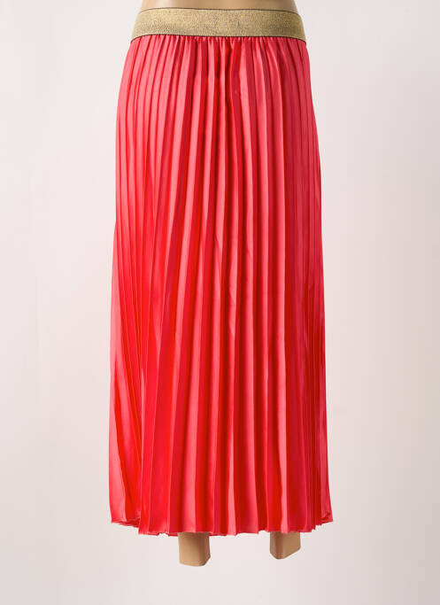 Jupe longue tissage plissé rose C'MELODIE femme