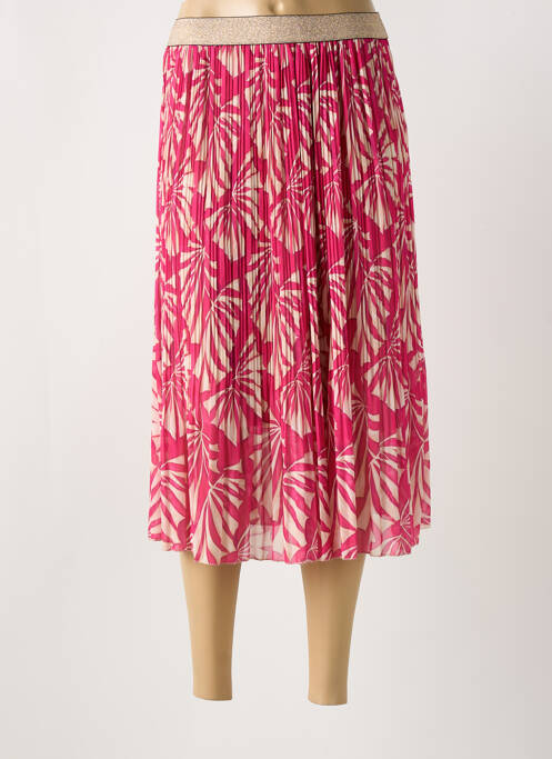 Jupe mi-longue rose GLOSSY pour femme