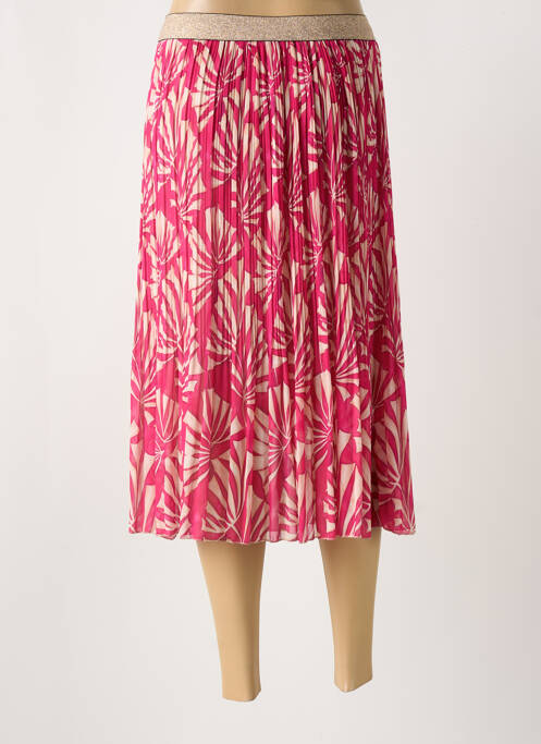 Jupe mi-longue rose GLOSSY pour femme