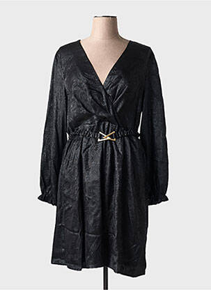 Robe mi-longue manches longues manches longues noir MAELLE femme