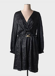 Robe mi-longue manches longues manches longues noir MAELLE femme