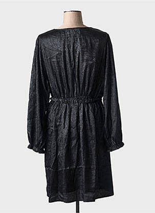 Robe mi-longue manches longues manches longues noir MAELLE femme