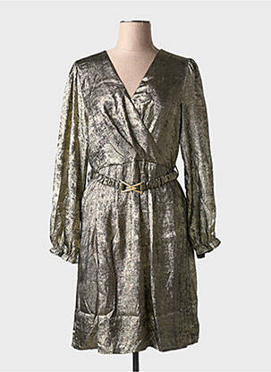 Robe mi-longue manches longues manches longues or MAELLE femme